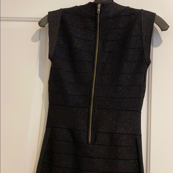 French Connection Fitted Black Sparkly Dress - Picture 4 of 5